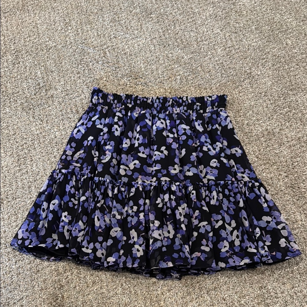 Floral Black and Blue/Purple Skirt